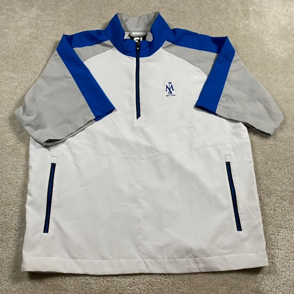 FootJoy Jacket Mens L White Short Sleeve Quarter Zip Golf Windbreaker FJ